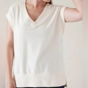 Athleta Retroterry v-neck Sweatshirt Tee